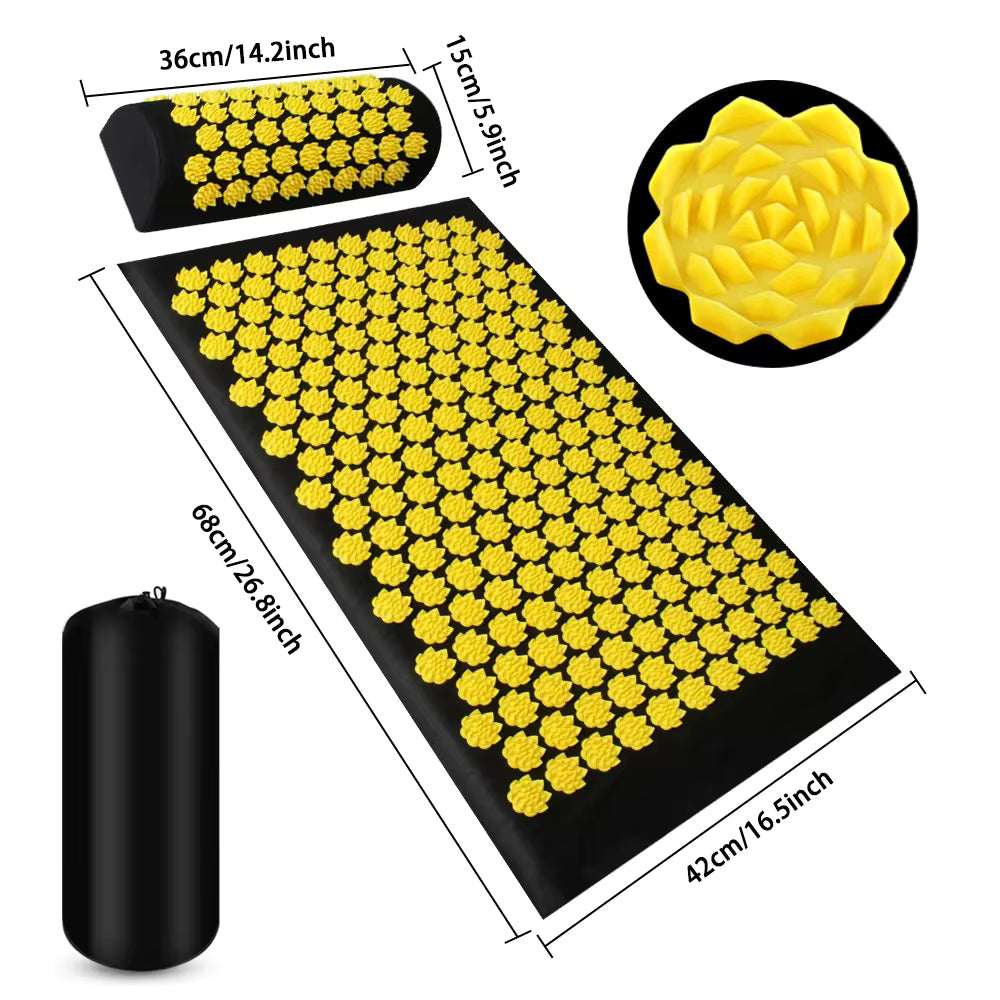 CalmSpike Acupressure Mat & Pillow Set – Relief for Back, Neck & Muscle Tension
